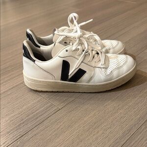 Veja White Sneakers with Black Logo